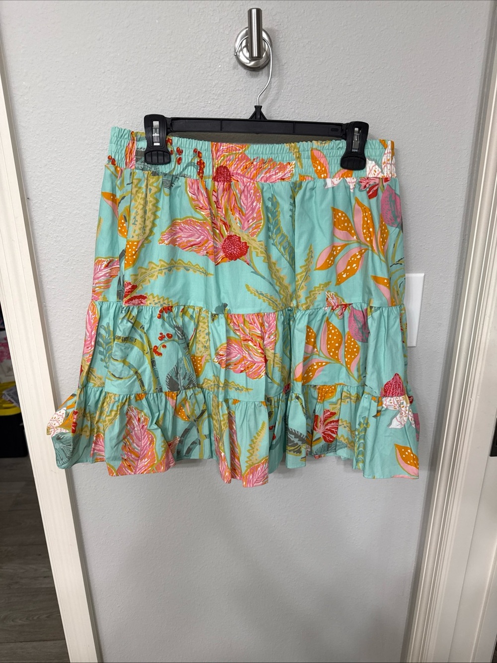 Spartina 449 Natalia Skirt Queenie Tropical Floral Sea Foam Size Small NWT!